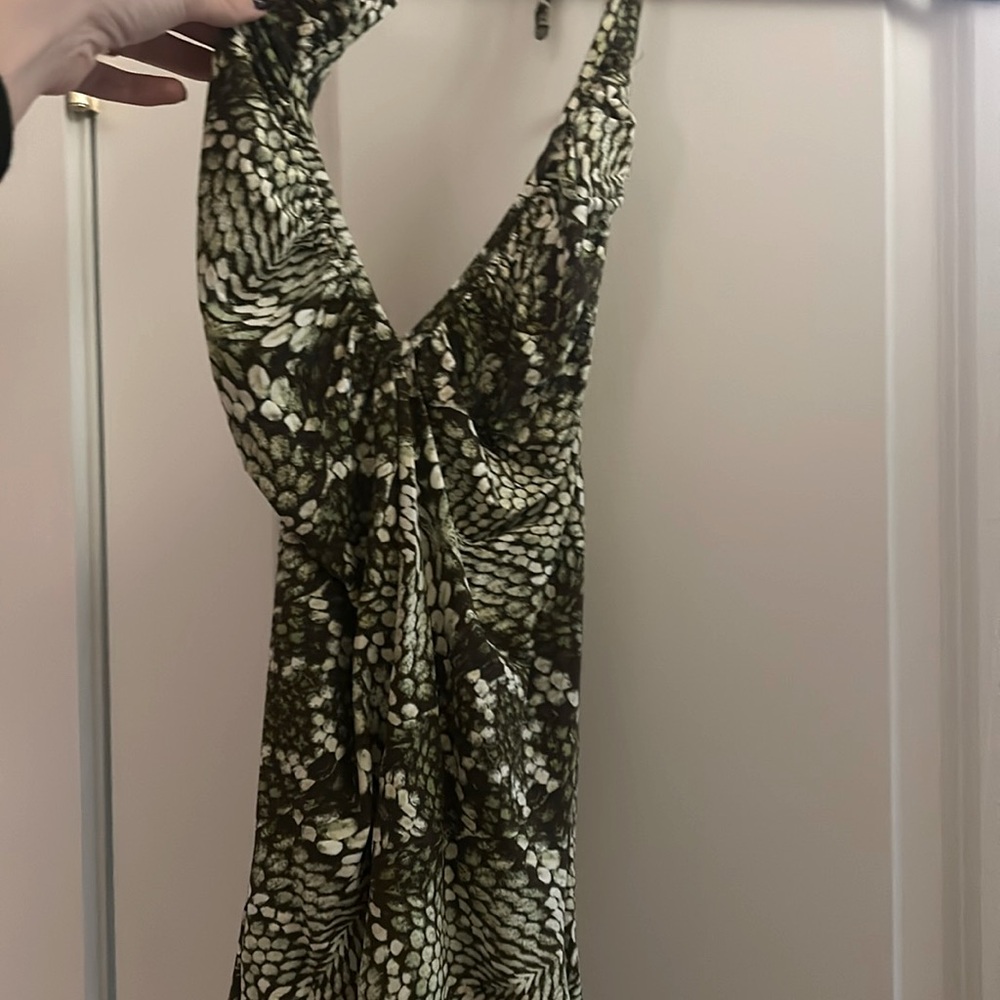 Roberto Cavalli Just Cavalli halter top in green snake print
